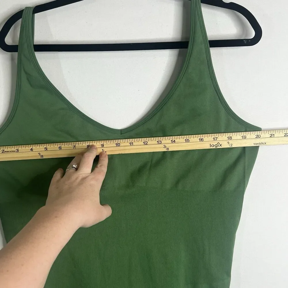 VS PINK Active 6” Seamless Workout Bodysuit Romper Green Sz XXL Athleisure Gym